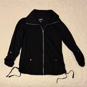 Style & Co. Black Utility Jacket with Metallic Zipper